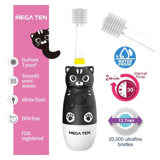 【VIVATEC】MEGA TEN 360兒童電動牙刷(小黑貓)