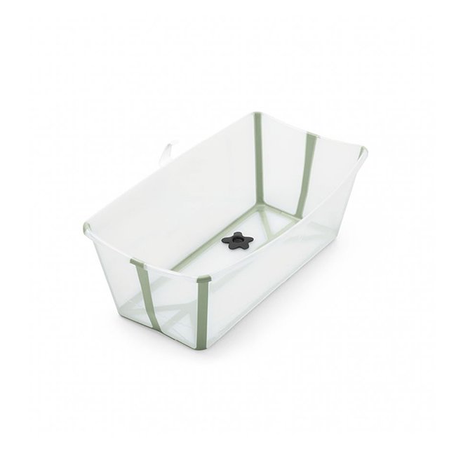 Stokke Flexi Bath  X-Large 折疊式/摺疊式浴盆(感溫水塞)加大版-(白/透明綠/透明藍)