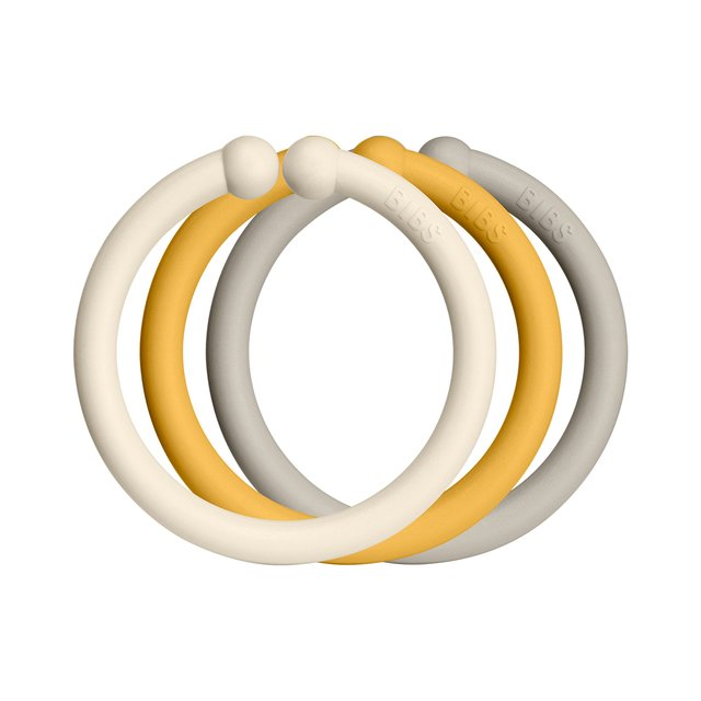 丹麥BIBS Loops萬用扣環(12入)-米黃橘色系