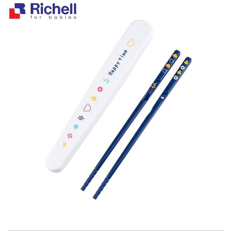 Richell 利其爾兒童學習訓練筷第二階段 - 藍/粉 (適用4歲以上) (右手用)