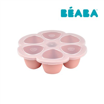 【BEABA】矽膠分格儲存盒-6x90ml(2色可選)粉紅/鼠尾草綠