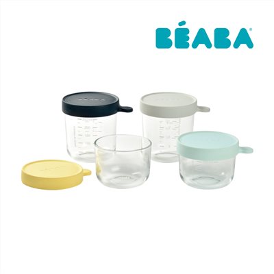 BEABA 玻璃食物儲存罐4件組-(150mlx2+250mlx2 ) 