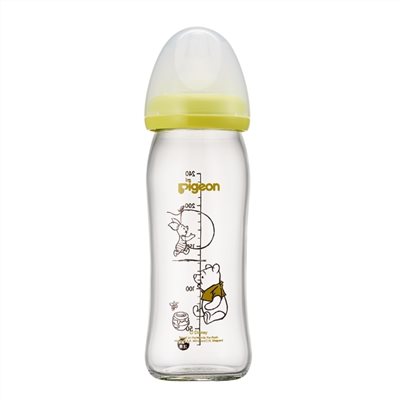 貝親 Pigeon 寬口母乳實感玻璃奶瓶240ml-經典迪士尼(維尼)P78057G