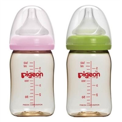 貝親 PIGEON 寬母乳實感PPSU奶瓶160ml(粉色/綠色)