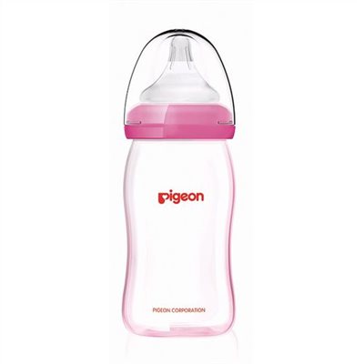 貝親 Pigeon 矽膠護層寬口母乳實感玻璃奶瓶160ml/粉P26737P