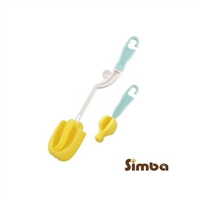 小獅王辛巴 simba 旋轉式奶瓶刷(極細海綿)-粉綠(S1460)