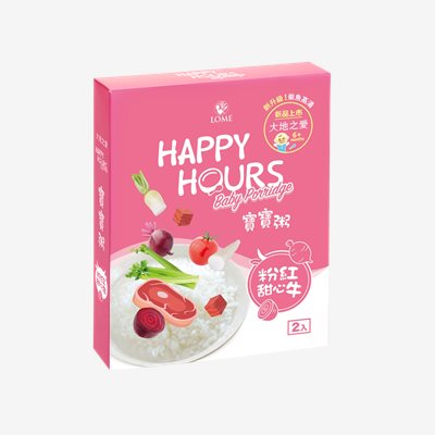大地之愛 Happy Hours 寶寶粥300g(2包/盒)-粉紅甜心牛