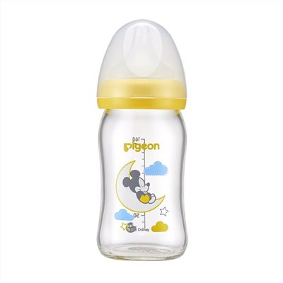 貝親 Pigeon 寬口母乳實感玻璃奶瓶160ml-米奇夢鄉