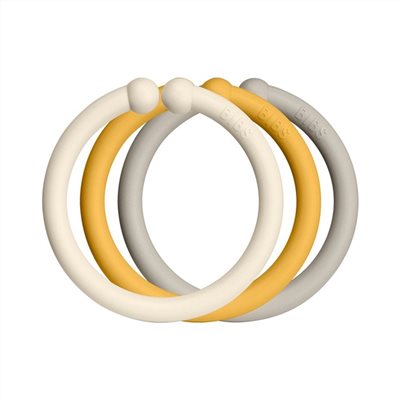 丹麥BIBS Loops萬用扣環(12入)-米黃橘色系